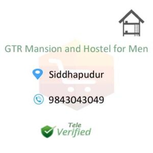 GTR PG for Men Hostel Accommodation Rooms Siddhapudur 9843043049