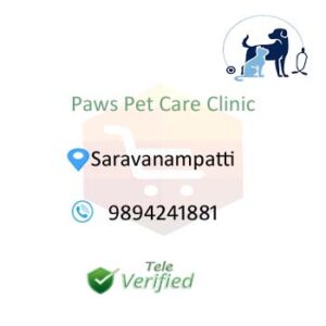 Paws Pet Clinic Veterinary Doctors Saravanampatti 9894241881