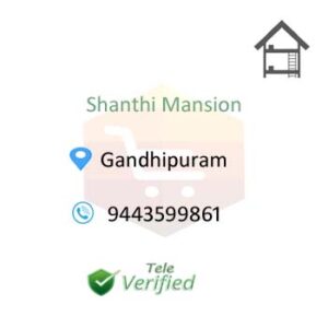 Shanthi PG for Men Hostel Accommodation Rooms Gandhipuram  9443599861