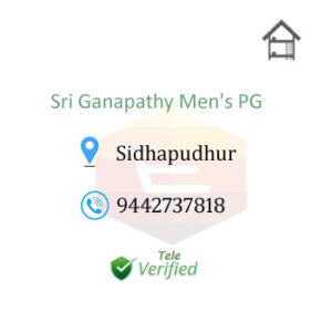 Sri Ganapathy Men's PG Sidhapudhur PG Mens Hostel Coimbatore